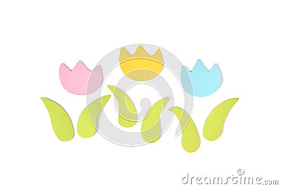 Tulip paper cut on white background Stock Photo