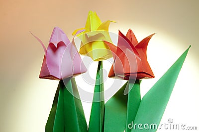 Tulip Paper Flowers Stock Photo