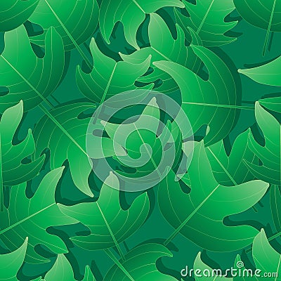 Tulip tree leaf only seamless pattern Vector Illustration
