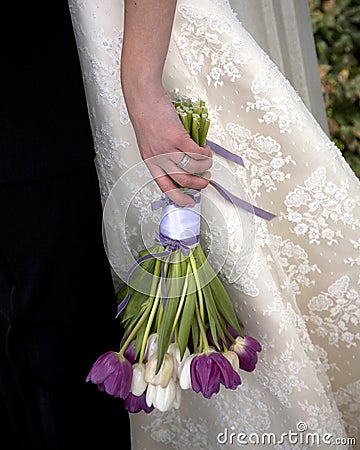 Tulip wedding bouquet Stock Photo