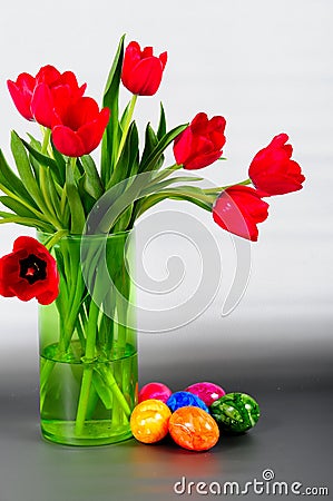 Tulips vase Stock Photo