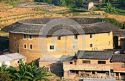 Tulou, traditional dwelling of ethnic Hakka in Yongding, Fujiang province, China Stock Photo