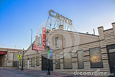 Tulsa USA - Cains Ballroom - famous Honky-Tonk with spring loaded dance floor - deserted in early morning with light in Editorial Stock Photo
