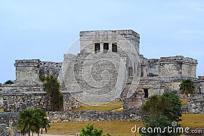 Tulum Mayan temple Stock Photo