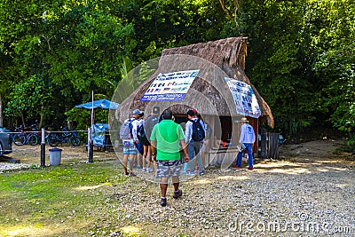 Coba Maya Ruins ancient buildings pyramids in tropical jungle Mexico Editorial Stock Photo