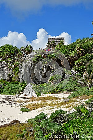 Tulum; United Mexican State - may 20 2018 : pre Columbian site Editorial Stock Photo