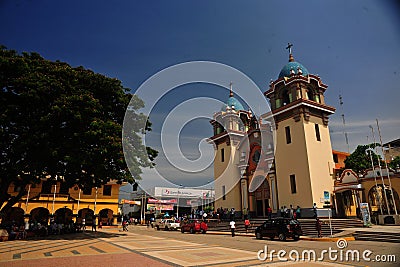 The Tumbes Plaza de Armas is a square located in the city of Tumbes. The Cathedral of Tumbes is located there Editorial Stock Photo