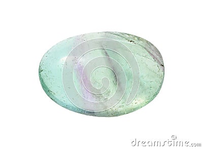 tumbled Fluorite gem stone isolated on white Stock Photo