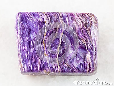 tumbled slab of charoite gemstone on white Stock Photo