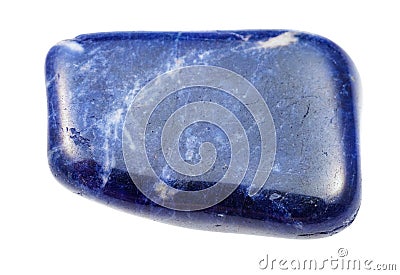 tumbled Sodalite gem isolated on white Stock Photo