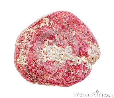 tumbled Thulite (pink Zoisite) gemstone isolated Stock Photo
