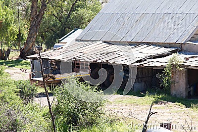 Tumbledown old barn on farm Editorial Stock Photo