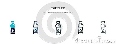 Tumbler icon in different style vector illustration. two colored and black tumbler vector icons designed in filled, outline, line Vector Illustration