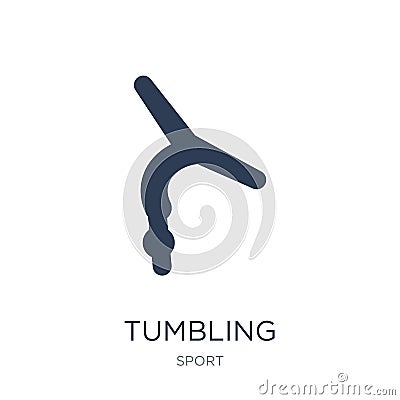 tumbling icon. Trendy flat vector tumbling icon on white background from sport collection Vector Illustration
