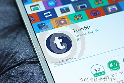 Tumblr mobile app Editorial Stock Photo