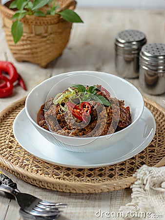 Tumis Daging Sapi or Strir Fry or Saute Beef Stock Photo