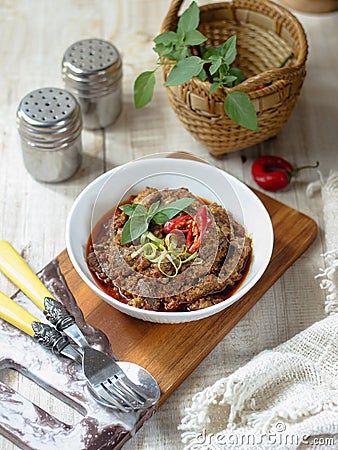 Tumis Daging Sapi or Strir Fry or Saute Beef Stock Photo