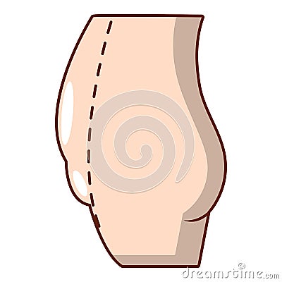 Tummy tuck icon, cartoon style. Vector Illustration