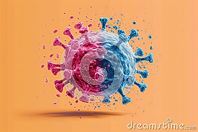 Tumor microenvironment background with cancer cells, T-Cells, nanoparticles, molecules and blood vessels Stock Photo