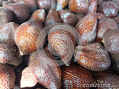 Pile of ripe salak fruit or Salacca zalacca. Stock Photo