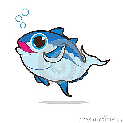 Tuna fish cute cartoon Vector Illustration