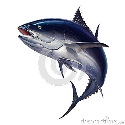 Tuna fish in fast motion Realistic Stock Photo