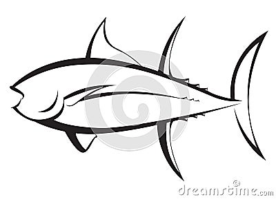 Tuna Fish silhouette Stock Photo