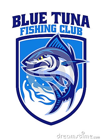 Tuna fishing mascot logo Vector Illustration