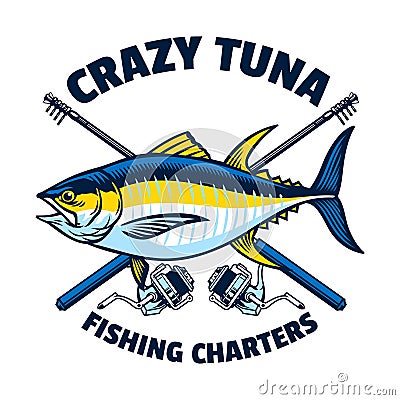 Tuna fishing vintage design Vector Illustration