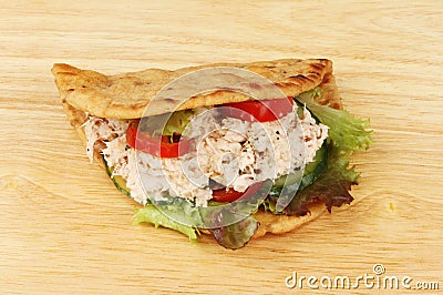 Tuna mayonnaise in a flatbread Stock Photo