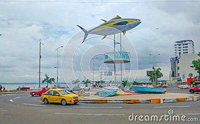 Tuna Monument in Manta, Ecuador Stock Photo