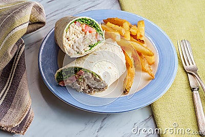 Tuna Salad Wrap Sandwich Stock Photo