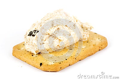 Tuna spread biscuit Stock Photo