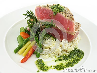 Tuna steak Stock Photo