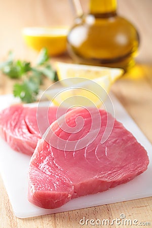 Tuna steaks Stock Photo