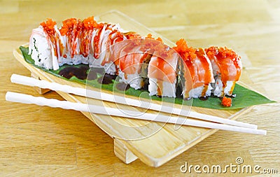 Tuna Sushi Roll Stock Photo