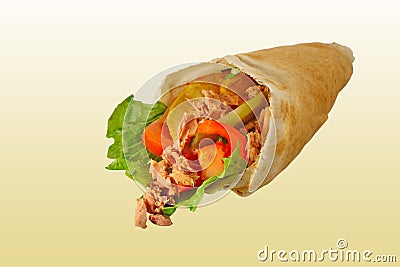 Tuna wrap with salad Stock Photo