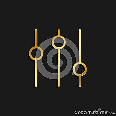 tune, control, setting gold icon. Vector illustration of golden Cartoon Illustration