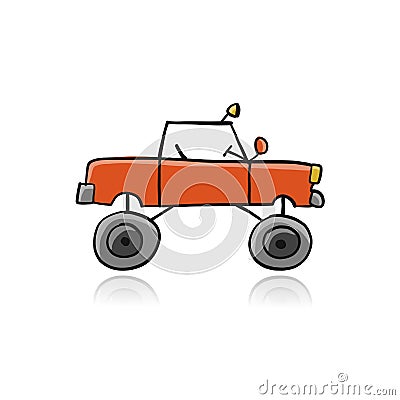 Tuned SUV, simple sketch for your design Vector Illustration