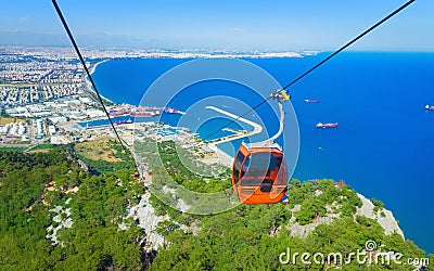 Tunektepe Cableway in Antalya, Turkey Stock Photo