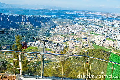 Tunektepe cableway.View from the observation deck.Antalya,Turkey. Stock Photo