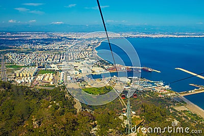 Tunektepe cableway.View from the observation deck.Antalya,Turkey. Stock Photo