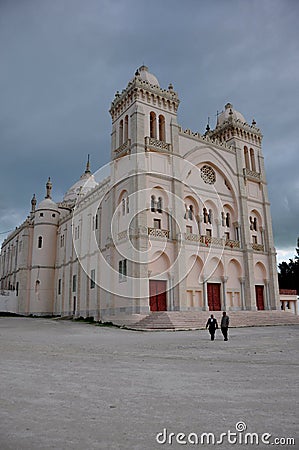 Tunesia: The new catholic church in Karthago Editorial Stock Photo