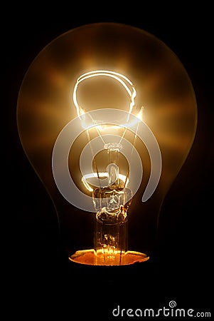 Tungsten bulb with flare Stock Photo