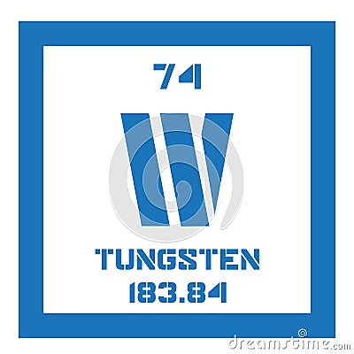 Tungsten chemical element Vector Illustration