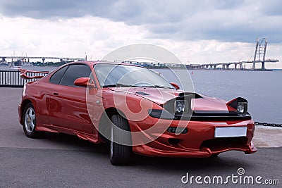 Tuning Japan car Toyota Celica at the auto show Editorial Stock Photo