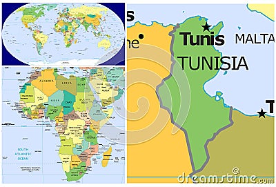 Tunisia & World Stock Illustration - Image: 83439319