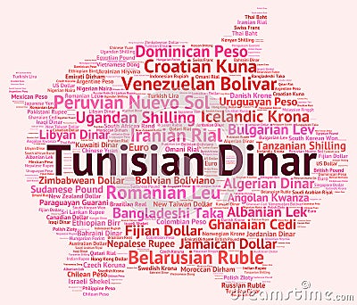 Tunisian Dinar Means Currency Exchange And Broker Stock Image - 
