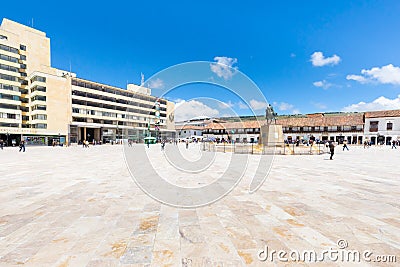 Tunjia Bolivar square panoramic view Editorial Stock Photo