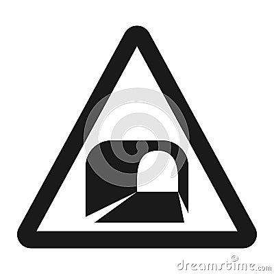 Tunnel ahead sign line icon Vector Illustration